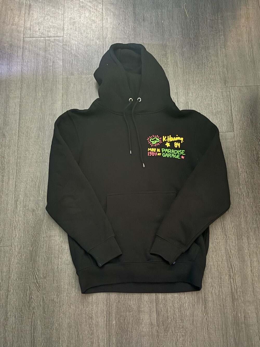 Keith Haring Paradise Garage 1984 Black Hoodie Sweatshirt Size S